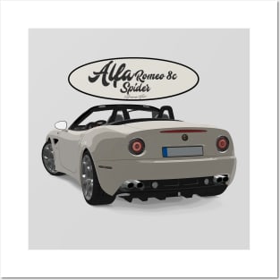 ALFA ROMEO 8C SPIDER White Back Posters and Art